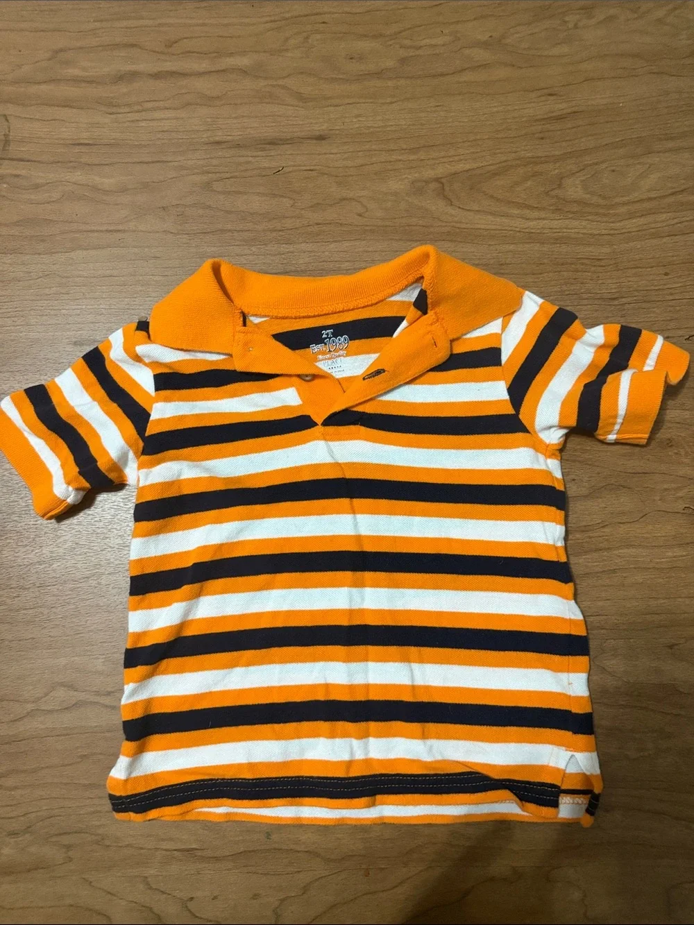 Children’s Place Striped Orange & Black Kids Polo Shirt-Size 2T